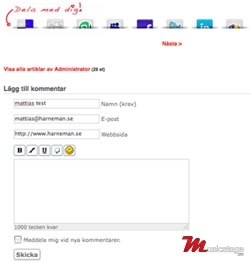 Ny funktion: Kommentera artiklar