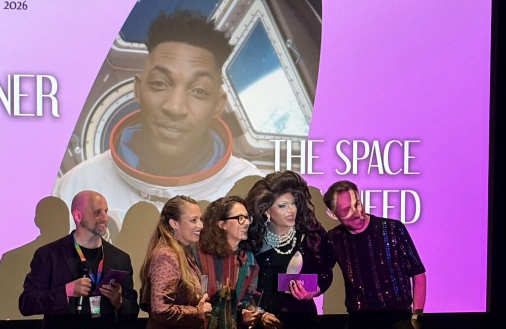 Photo: Production Designer Isabel Pirillo and Costume Designer Giulia Scrimieri received the award for Set and Costume Design for The Space You Need.